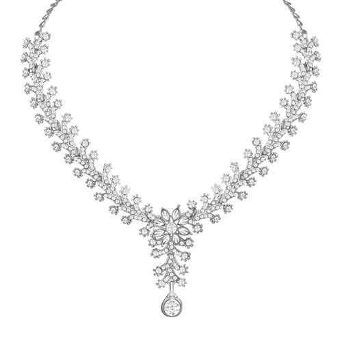 Image of Atasi International Diamond Necklace Jewellery Set for Women with Earrings and Maang Tikka for Wedding, Party, Engagements & Festivals