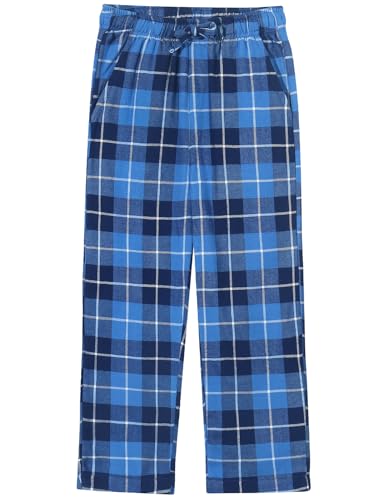 Spring&Gege Boys and Men Soft Flannel Pajamas Pants Plaid PJ Pants Lounge Long Bottoms