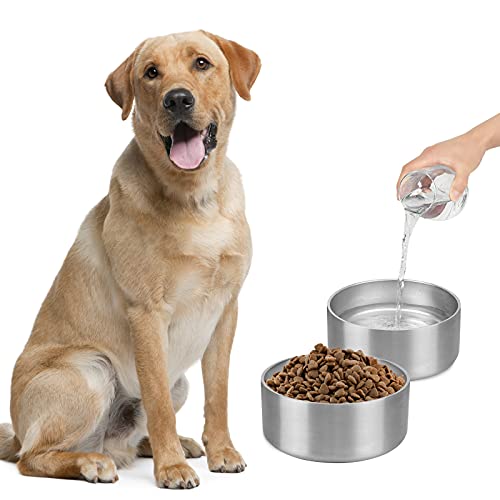 Dog Bowl, Stainless Steel Dog Bowl with 8Pcs Anti-Skid Rubber Stickers, No Spill Food and Water Bowl, Metal Food and… - Image 3
