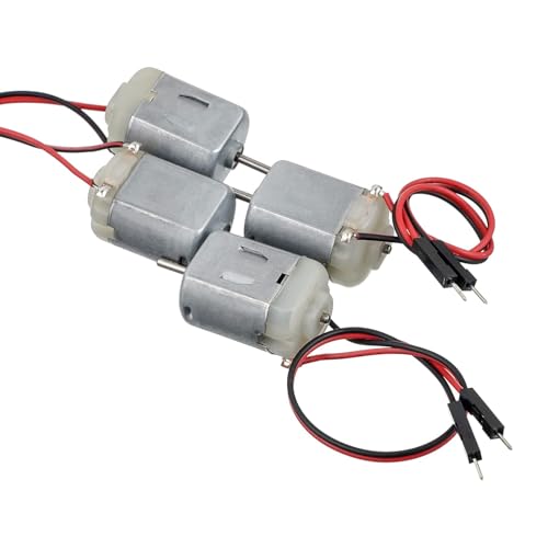 XYRSTOLR 10Pcs DC Motor 1-6V Electric Motor with Wire 130 Motors Miniature DC Motors Micro Mini Motors for Robotics Projects, RC Boat DIY Airplane Car, Science Experiments