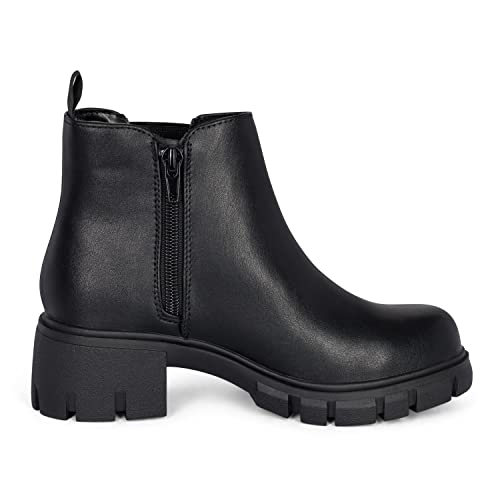 Dance-IIS - Girls/Kids/Childrens Lug Sole Chelsea Fashion Platform Side Zipper Ankle Booties3