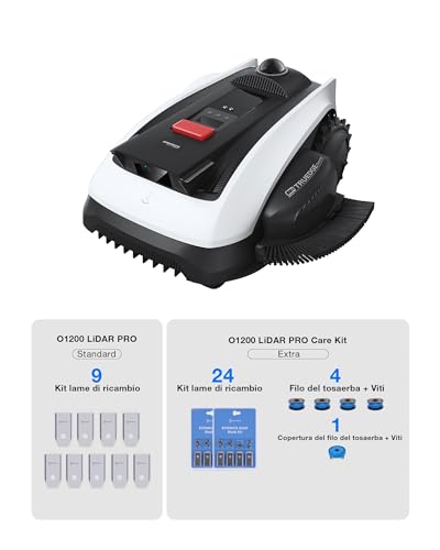 ECOVACS Goat O1200 LiDAR PRO Care Kit Robot Tosaerba senza Cavo Perimetrale, 1200 m², Navigazione Dual-LiDAR a 360°, Mappatura Automatica, Evita Ostacoli IA 3D, Taglio Bordi TruEdge - Immagine 1
