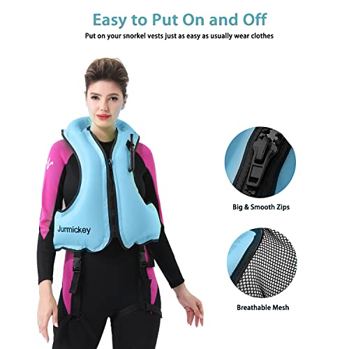 Snorkel Vest For Adults, Inflatable Snorkeling Vest For Men & Women, Portable Swim Jacket & Buoyancy Vest For Snorkeling, Kayaking, Boating, Water Sports, Suitable For Your Swimming Travel (Blue) #TOP5