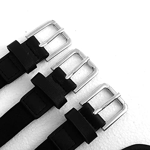 MILAKOO PU Leather High Waist Belt Wide Elastic Stretch Corset Cinch Waistband with Alloy Buckle3