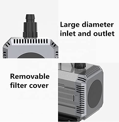 Image of VAYINATO (HQB-2000 | 24W | 1400L /H | Lifts Upto 1.8M) Series Multipurpose Aquarium Submersible Pump for Garden Fountain, Water Table, Waterfall, Fish Tank, Pond, Hydroponics
