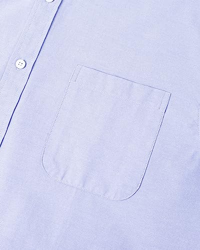 Image of Alimens & Gentle Mens Solid Oxford Shirt Long Sleeve Dress Shirt Work Casual Button Down Shirts with Pocket
