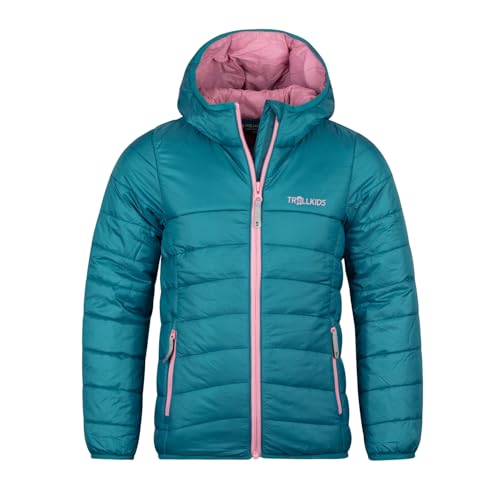 Trollkids Girls Eikefjord Jacket 140, Teal/Mauve