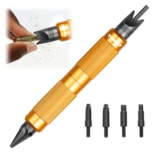 TYRWEEY Case Prep Multitool, Case Chamfer Deburring Tools for Reloading, Primer Pocket Reamers and Cleaners for Removing Crimps (Orange) by TYRWEEY - Used condition - US$13.70