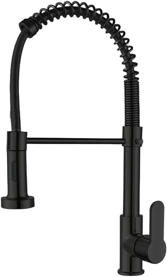 Torneira Cozinha Gourmet Monocomando Bancada, Flexivel Torneira de Cozinha Com Spray Extensor, Fácil Encaixe (preto)