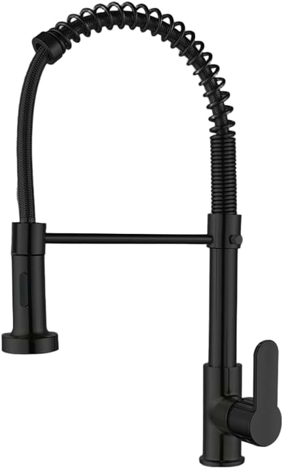 Torneira Cozinha Gourmet Monocomando Bancada, Flexivel Torneira de Cozinha Com Spray Extensor, Fácil Encaixe (preto)