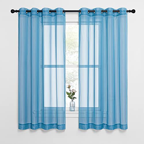 NICETOWN Sheer Curtains for Bedroom Windows, Grommet Living Room Curtain Drapes Voile Textured Soft & Lightweight Window Dressing for Nursery,...
