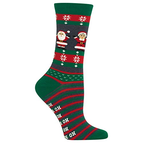 Image of Hot Sox Women's Thin Stripe Crew Socks 1 Pair, Green, Women's 4-10