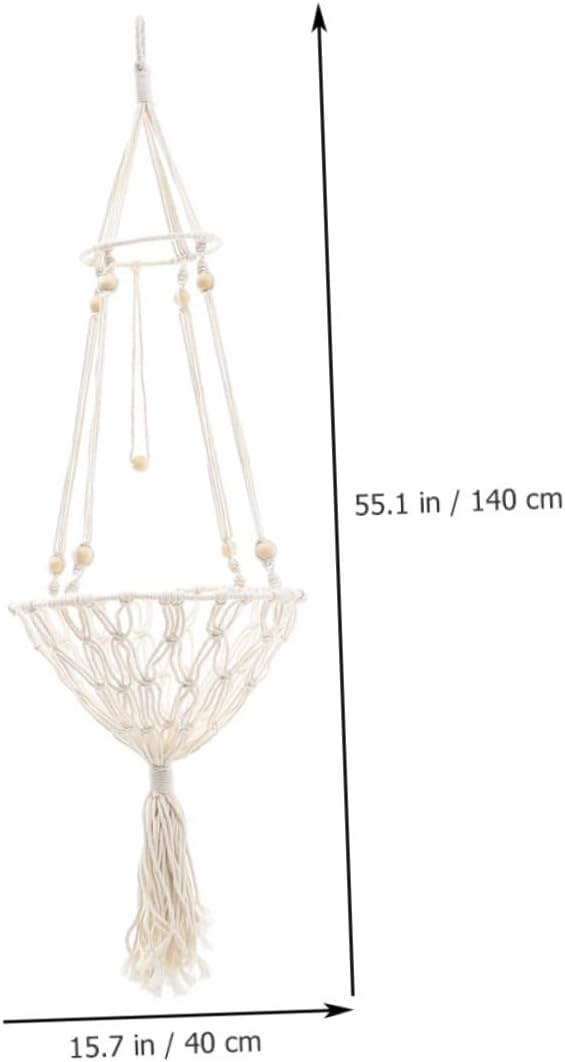 Bohemian Woven Hanging Cat Hammock Bed, Wear-Resistant 40cm Pet Nest for Cats and Kittens to 30lbs, Indoor Window Or Cage Accessory