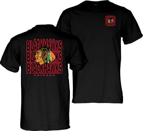 Blue 84 Standard NHL Officially Licensed T-Shirt Front/Back Curl Team Color