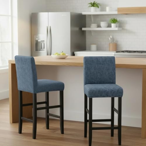 Image of Bar Stool Covers Counter Chair Slipcovers Set of 2,Color 01 | Stretch Barstool Seat Covers,Washable Removable Pub Tall Stool Slipcover,Bar Chair Cover for Kitchen Dining Room Cafe