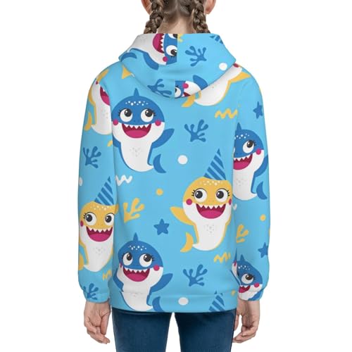 Cute Shark Kids Pullover Hoodies Boys Sweatshirts Girls Athletic Clothes with Pocket4
