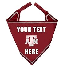 Pets First NCAA Texas A&M Aggies Personalized Tie Around Bandana for Dogs & Cats, Size Large/X-Large. Custom Dog Bandana Scarf Bib for Pet Cat Dog. The Ultimate Game-Day & Party Customizable Bandana