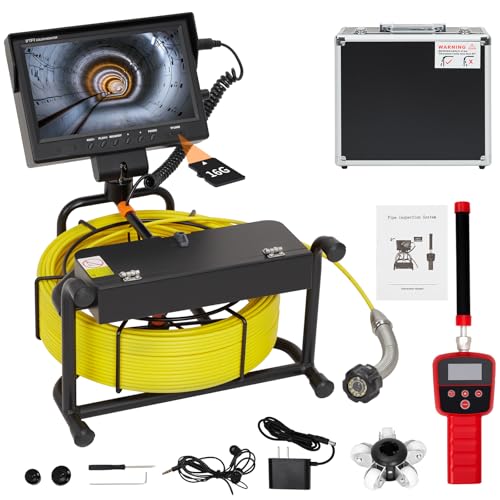 Locator - IP68 Waterproof Plumbing Camera, 9' LCD Screen, DVR Recording (16GB Card), 4500MAh Battery...