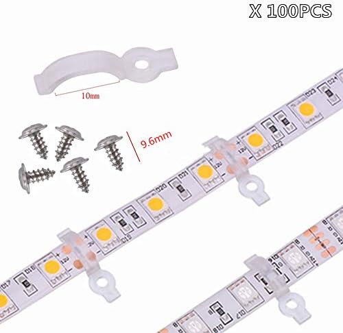 100Pcs Transparent Cable Clips Light Strip Clips LED Strip Light Mounting Clips for LED Llight Tube Home Office Desk Accessories
