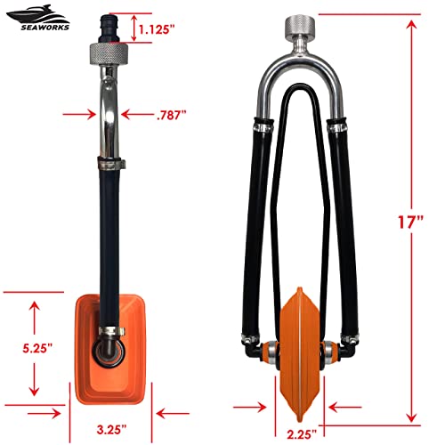 image for Seaworks Steel Dual Feed Muff Style Heavy Duty Steel Boat Motor Flushe