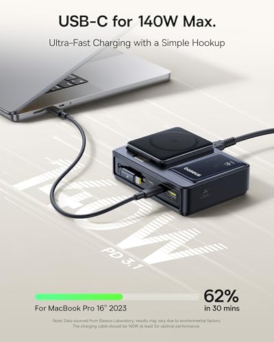 Chargeur de bureau USB C rapide Baseus Nomos station sans fil pour iPhone 16 - 4