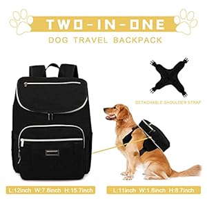 BAGLHER-Travel-Dog-Backpack-Detachable-Travel-Dog-Food-Container-for-Pet-Supplies-Dog-Gear-BackpackDog-Bag-for-Traveling-with-2-Silicone-Collapsible-Bowls-and-2-Food-Baskets-Black - Cucciolini Doodles   BAGLHER-Travel-Dog-Backpack-Detachable-Travel-Dog-Food-Container-for-Pet-Supplies-Dog-Gear-BackpackDog-Bag-for-Traveling-with-2-Silicone-Collapsible-Bowls-and-2-Food-Baskets-Black
