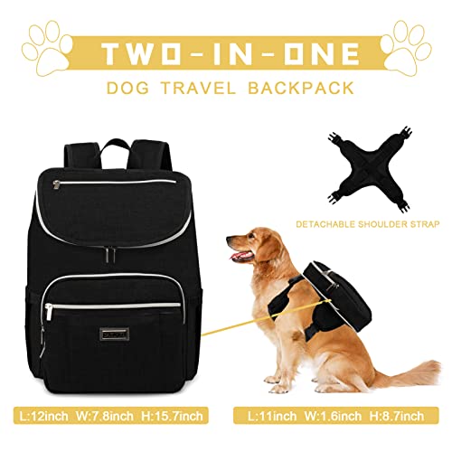 BAGLHER-Travel-Dog-Backpack-Detachable-Travel-Dog-Food-Container-for-Pet-Supplies-Dog-Gear-BackpackDog-Bag-for-Traveling-with-2-Silicone-Collapsible-Bowls-and-2-Food-Baskets-Black - Cucciolini Doodles   BAGLHER-Travel-Dog-Backpack-Detachable-Travel-Dog-Food-Container-for-Pet-Supplies-Dog-Gear-BackpackDog-Bag-for-Traveling-with-2-Silicone-Collapsible-Bowls-and-2-Food-Baskets-Black