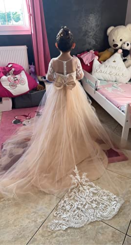 Lace Wedding Dress for Junior Girls Princess Bride Flower Girl's Ball Gown First Communion Pageant Gown4