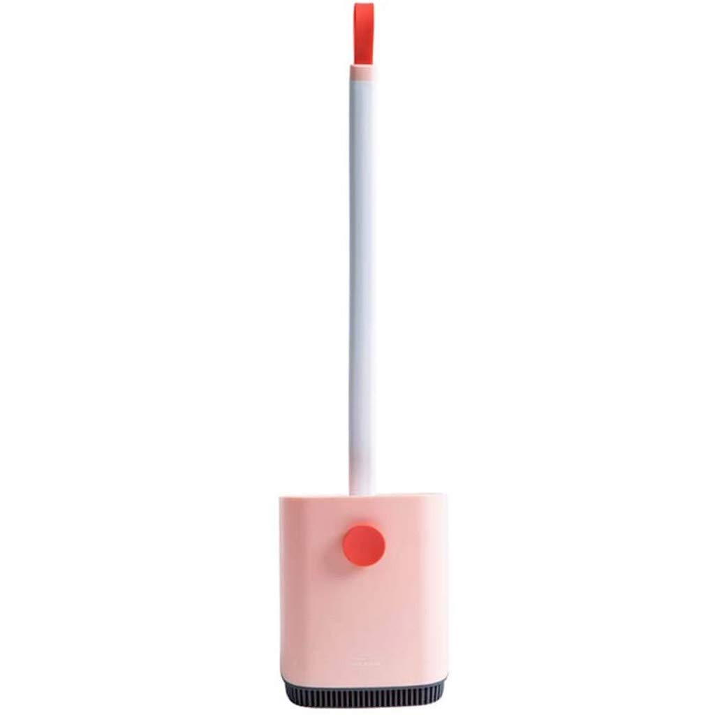 Brosse WC silicone avec support mural respirant pour nettoyage toilettes