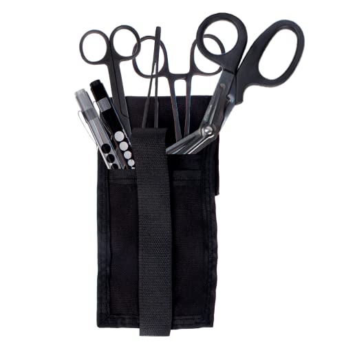 Meditac Premium First Aid Shears Emt Scissors Combo Pack (With Autoclavable 7-1/4" Titanium Bonded Shear) With Holster - Tactical Black #TOP1