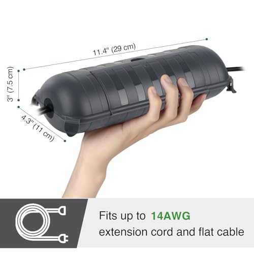 Image of Flemoon Outdoor Extension Cord Safety Cover, IP44 Waterproof Electrical Box