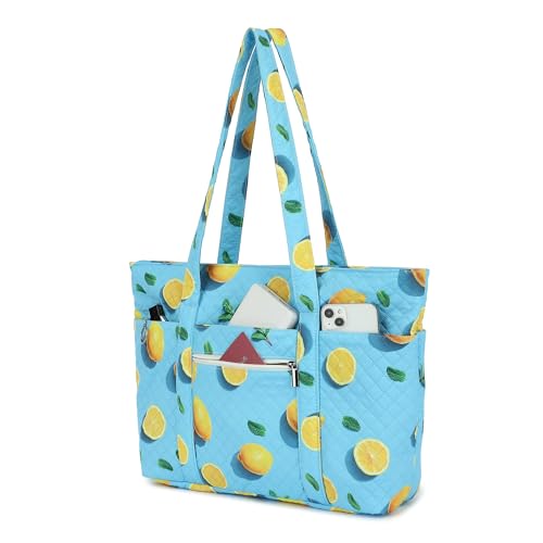ODTEX LaptopTote Bag For Women,15.6 inch 16 inch Laptop Shoulder Bag Large Capacity Handbag for Work, Travel, Shopping (Lemon) by ODTEX - Used condition - Image 4