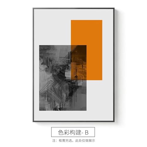 Lienzo abstracto de construcción de 50x70cm sin marco para salones modernos 4