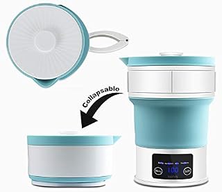 Travel Foldable Electric Kettle - LED Display- Food Grade Silicone, Collapses for Easy