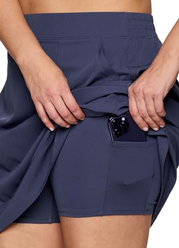 RBX Plus Size Longer Length Skort for Women Quick Drying Woven Pickleball Golf Skort with Pockets for Tennis, Hiking, Running3