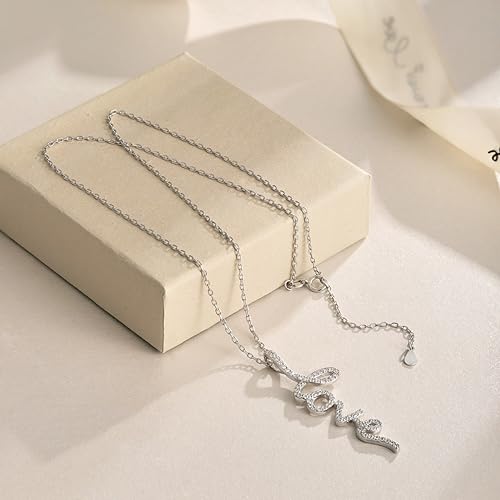 Fibonacci'sCollier avec Pendentif en Argent Sterling 925 avec Motif Graffiti « Love » et zircone cubique avec boîte Cadeau de Luxe – vue 5