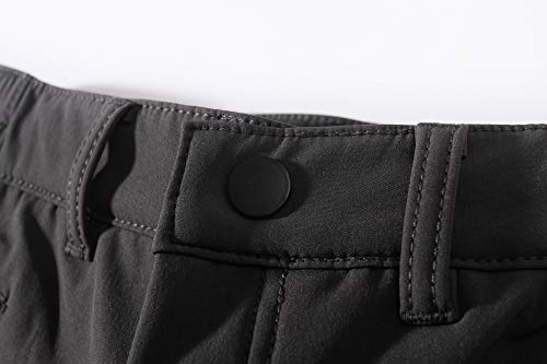 Camii Mia Calça infantil infantil de lã para caminhadas e inverno quente à prova d'água, Cinza, XS