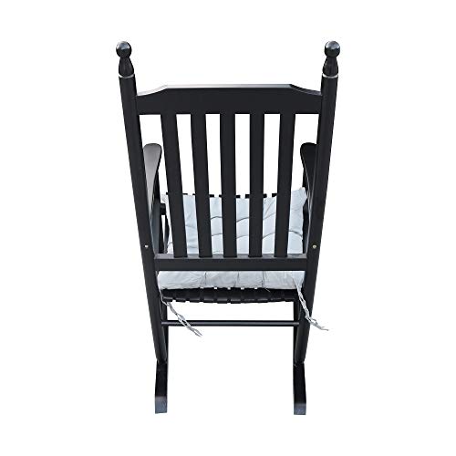 MIYACA Solid Wood Rocking Chair,Suitable for Indoor and Outdoor,Leisure Rocking Chair(Black)