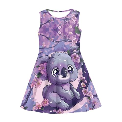 Veniyate Cute Girl's Tank Dress Midi Dress Beach Sleeveless Sundress for Kids 3-16 Years4