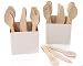 Wooden Disposable Cutlery Set 250 pc – Go green without losing functionality and style. Includes 2 Table Organizers for convenient display.