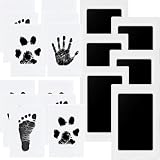 Baby Handabdruck und Fußabdruck Set, 6 pcs Baby Fussabdruck Set, Baby Abdruckset für Neugeborene, Pfotenabdruck Set Hund, Pfotenabdruck Set Katze, Clean Touch Stempelkissen für Baby Shower