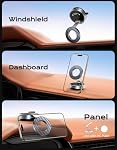 Viccux 2026 Upgraded [Nano Gel+Vacuum Suction] Phone Holder Car for MagSafe, 360° Adjustable & 2400GF Strong Magnetic Car Phone Holder Mount, Dashboard Car Phone Mount for iPhone 17/16/15/14/13/12