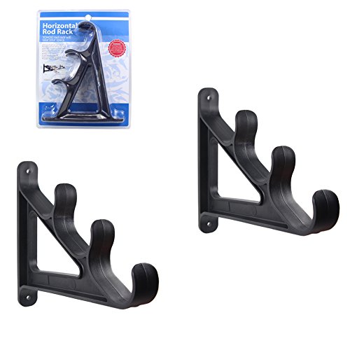 Croch Fishing Rod Wall Rack Space Saving Organizer for Hiking Poles, Ski Poles, Hokey Sticks and Fishing Rods - 2set