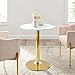 Modway Verne Round Modern 28" Dining Table in Gold White