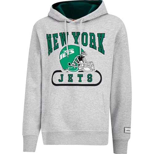 Ultra Game NFL Official Adults Super Soft Beast Mode Hoodie Sweatshirt - Unisex New York Jets Heather Grey Large