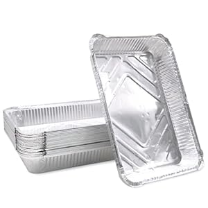 Mudoulu 20 Stück Aluschalen Grill, 31,5 x 21,5 x 5 cm Grillschalen für Gasgrill Holzkohlegrill Backofen, Alu Grillschalen für Fleisch Fisch Gemüse