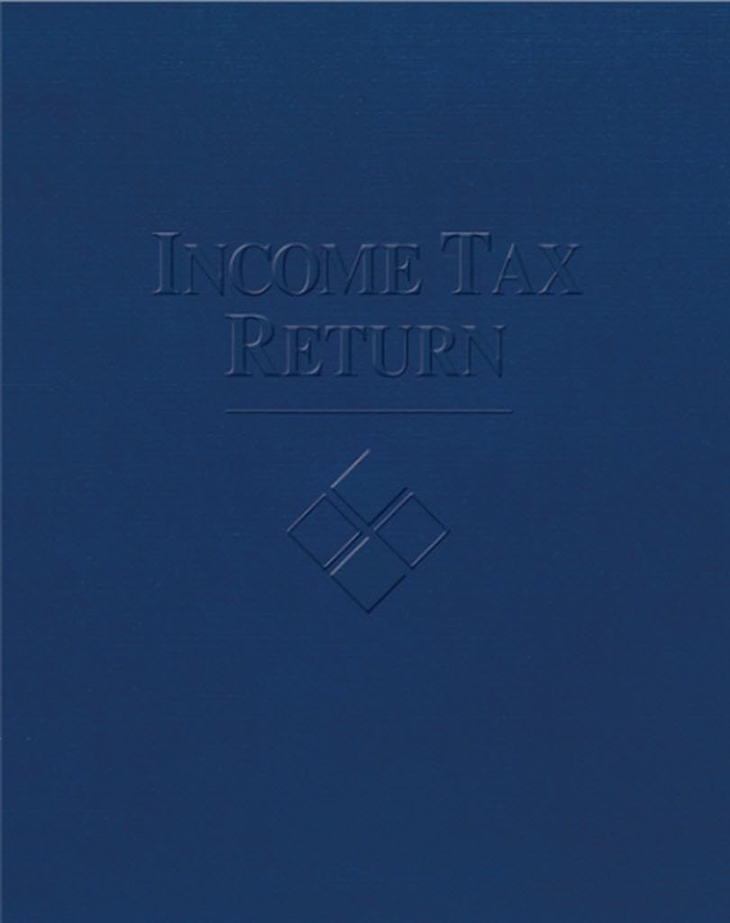 Embossed Loose Pocket Income Tax Return Folder (Blue), 50 Count