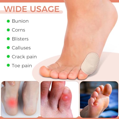 Image of Nuanchu 60 Pieces Bunion Cushions Self-Adhesive Bunion Pads Foot Callus Patches Foot Blister Shoe Accessories Women Men Feet Heel Protector Pads(Light Skin,M)