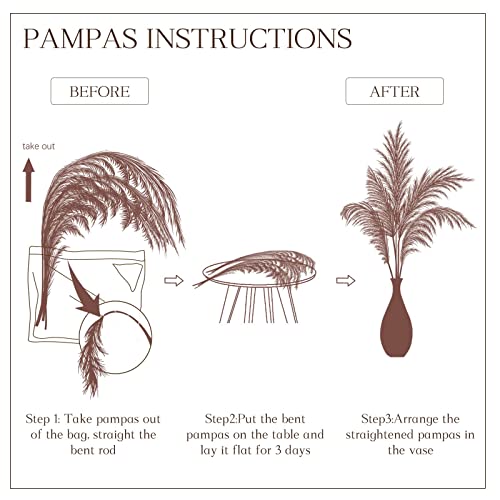 Zifty 7-Pcs 38"/3.1Ft Faux Pampas Grass Large Tall Fluffy Artificial Fake Flower Boho Decor Bulrush Reed Grass For Vase Filler Farmhouse Home Wedding Decor (Blue) #TOP6