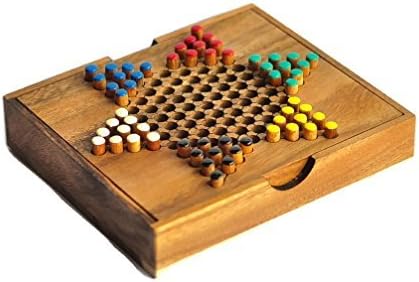 SiamCollectionChinese Checkers , Wooden Game , Wooden Board Game , Traveling Size Dimensions: Approx : 5.86 x 6.56 x 1.05 inches